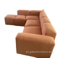 sofá seccional de tela de lapis boucle modular